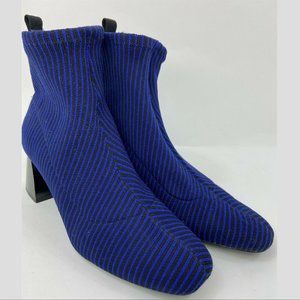 Zara TRAFALUC Blue Striped Sexy Boot!  39/US 8.5-9